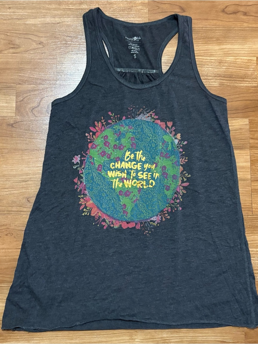 Natural Life Racerback Tank Top Size Small Floral Boho Print